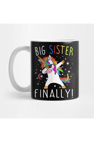 TatFast Big Sister Unicorn - كوب نسائي، هدية، مهر، حامل عرض