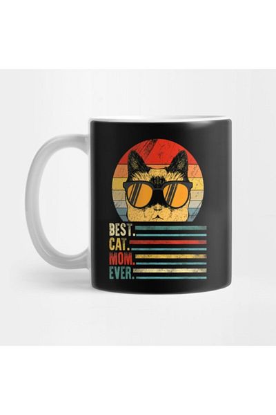 TatFast كوب نسائي عتيق من Best Cat Mom Ever Fist Bump Mothers Day Gift