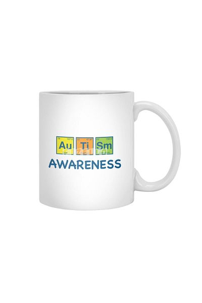 Fizello Autism Awareness - كوب أبيض، دراسة المعلمين، لون فاتح، عناصر طاولة باريوودية
