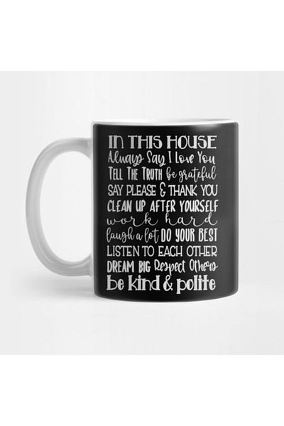 TatFast كوب هدية بتصميم Motivation In This House Inspire Home Family