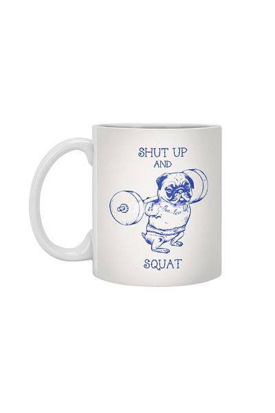 Fizello كوب أبيض من Shut Up And Squat، هدية، مهر، عرض