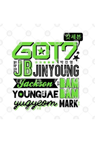 TatFast Got7 Font Collage 2 كوب، هدية، مهر، حامل عرض