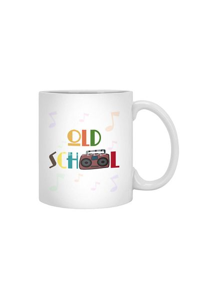 Fizello كوب أبيض من Old School Boombox، هدية، مهر، حامل عرض