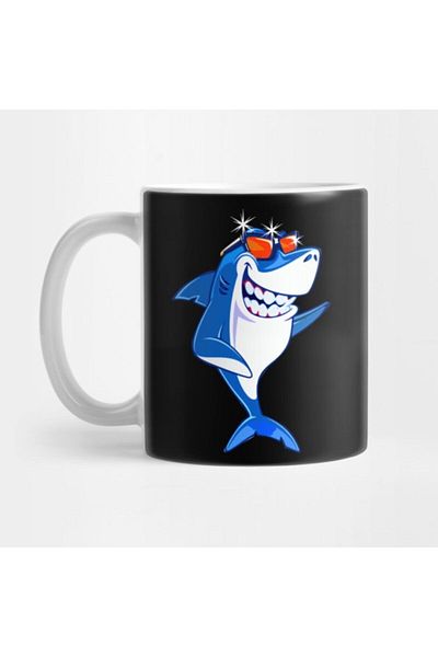 TatFast Shark Cool White Sunflower - Predator Style Gift and Presentation Mug