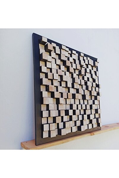 zenedesignstudio Ahşap Akustik Panel Sound Diffuser Wood Wall Art 3 Boyutlu Ahşap Tablo Duvar Panosu Büyük Pixel Art
