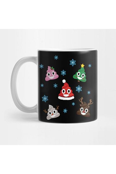 TatFast عيد الميلاد Emoticon Poop - كوب هدية وعرض