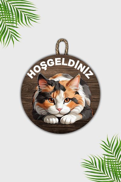 Dormot Home Modern Wooden Door Ornament - Outdoor Cat Wall Door - Wooden Floor Ornament