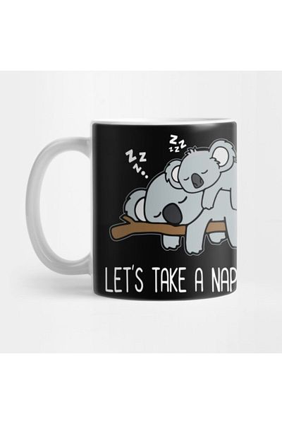 TatFast Lets Take A Nap First Funny Lazy Baby Koala مع كوب عائلي من Koala Mama Bear