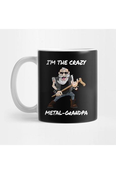 TatFast Crazy Metal Grandpa - Heavy Metal Rocker Mug, Gift, Dowry and Presentation