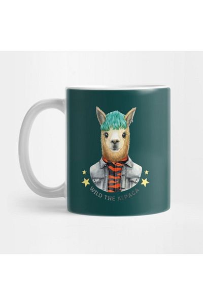 TatFast Watercolor Wild The Alpaca Mug، هدية، مهر، عرض