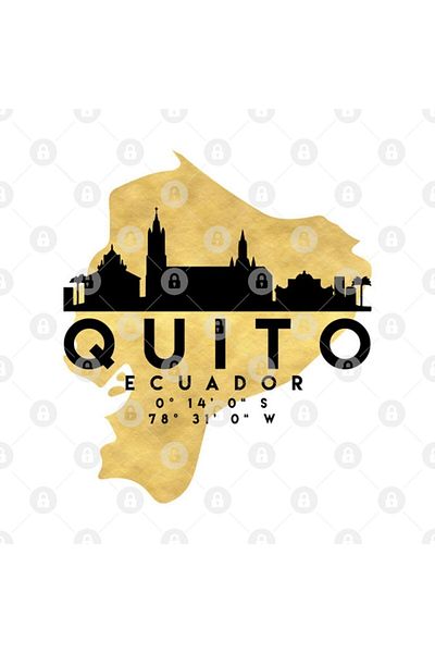 TatFast Quito Ecuador Skyline Map Art Mug, Gift, Dowry, Presentation Holder