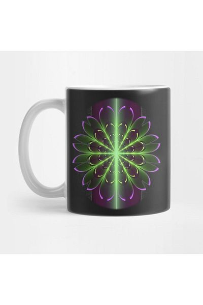 TatFast ماندالا Geometry Fractal - كوب تعويذة فن اليوغا المقدس