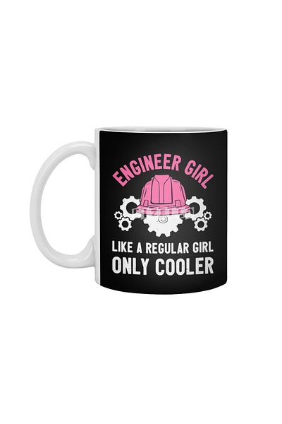 Fizello كوب أبيض من Engineer Girl Normal Just Cooler، هدية، هدية، هدية، هدية
