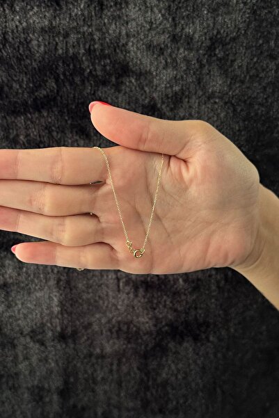 Fiyonk Kuyumculuk 14 Ayar Altın Halka Içerisinde Yonca Sallantılı Kolye