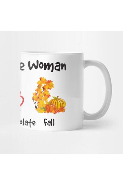 TatFast White I'm A Simple Woman Books Hot Chocolate Fall Printed Mug