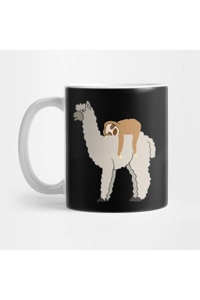 TatFast كوب Sloth Riding Llama - كوب Sloth Sleepy Adorable، حامل عرض هدية