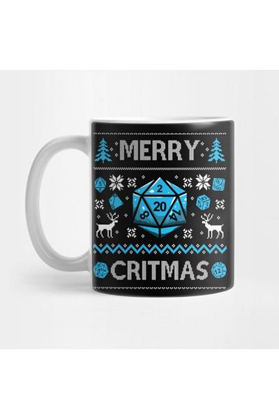 TatFast كوب عيد الميلاد المجيد من Merry Critmas Ugly لعشاق Dnd، كوب، هدية، مهر، عرض تقديمي