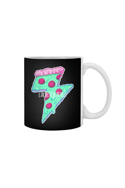 Fizello Thunder Neon Pizza White Mug, Gift, Dowry, Presentation Holder
