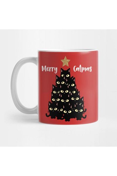TatFast كوب Merry Catmas، هدية، مهر، عرض