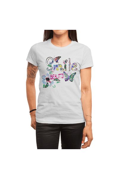 Fizello Butterfly Alphabet Letter Smile Beauty - Tricou alb unisex
