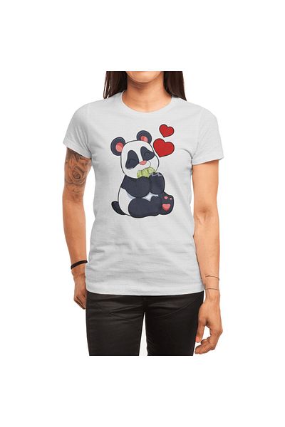 Fizello Μπλουζάκι Panda Re-Leaf Eating για άνδρες και γυναίκες - Unisex Λευκό T-shirt