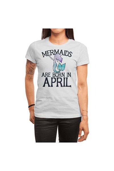 Fizello Λευκό μπλουζάκι Unisex April Mermaids Natural για άνδρες και γυναίκες