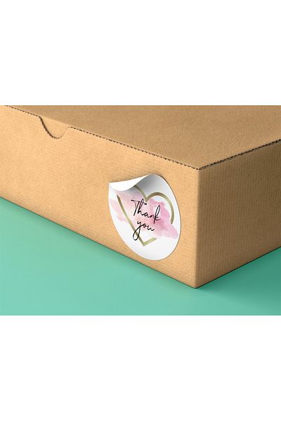 anka design 48 Pieces of Coated Sticker - Packaging and Shipping Label (4X4Cm) - Thank You