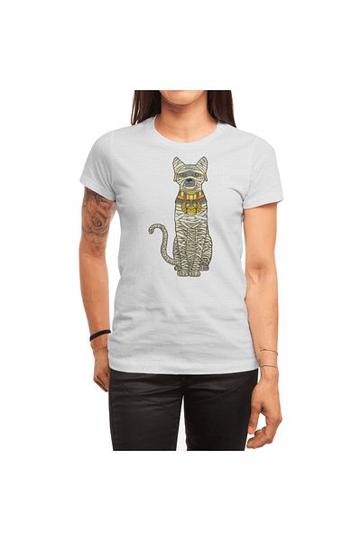 Fizello Λευκό μπλουζάκι για άνδρες και γυναίκες - Unisex μπλουζάκι Ancient Cat Return
