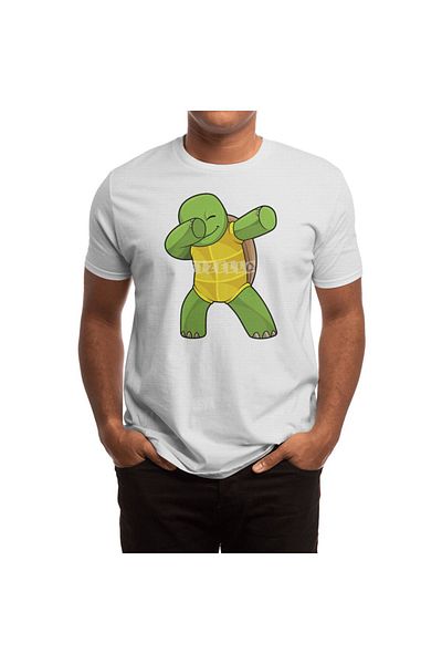 Fizello Λευκό μπλουζάκι Unisex - Μπλουζάκι Turtle Horse Hip Hop Dance Dab, ανδρικό και γυναικείο μπλουζάκι