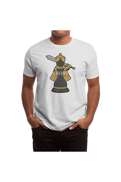 Fizello Μπλουζάκι για άνδρες και γυναίκες - Chess Piece Queen, στάμπα σπαθιού, Unisex λευκό μπλουζάκι