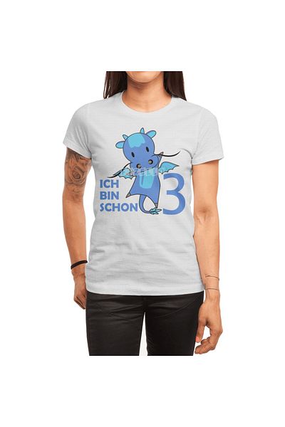 Fizello Dragon Blue 3 Παιδικό T-Shirt - 3ο. Λευκό μπλουζάκι Unisex 3ου γενεθλίων