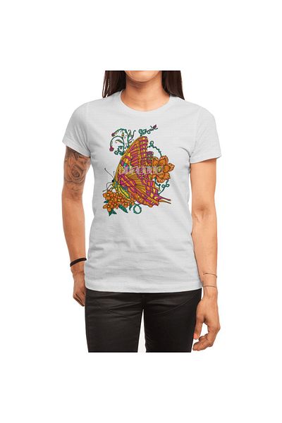 Fizello Tricou alb unisex pentru bărbați și femei - Tye Dye Butterfly Design