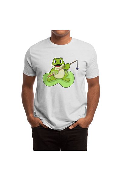 Fizello Tricou alb pentru bărbați și femei - Pescuit la broasca cu model de tijă de pescuit