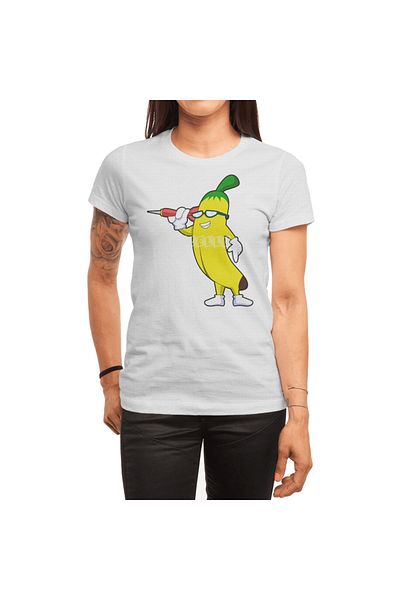 Fizello Unisex Λευκό T-shirt για άνδρες και γυναίκες - Μπανάνα βελάκια με βελάκια