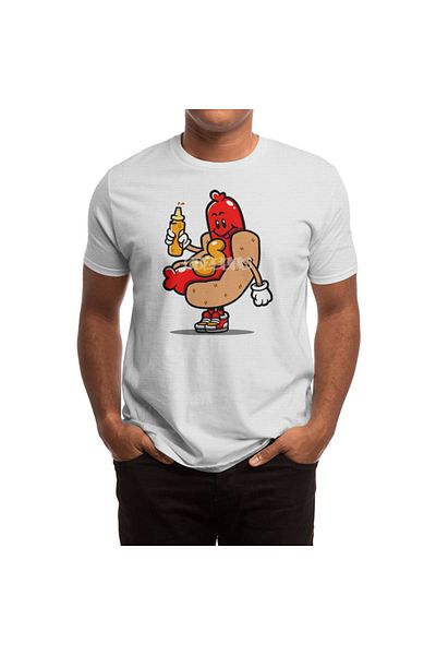 Fizello Ανδρικό και γυναικείο μπλουζάκι Unisex White Hot Dog Kid