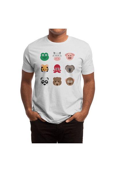 Fizello Unisex Λευκό T-shirt - Animals T-shirt για άνδρες και γυναίκες