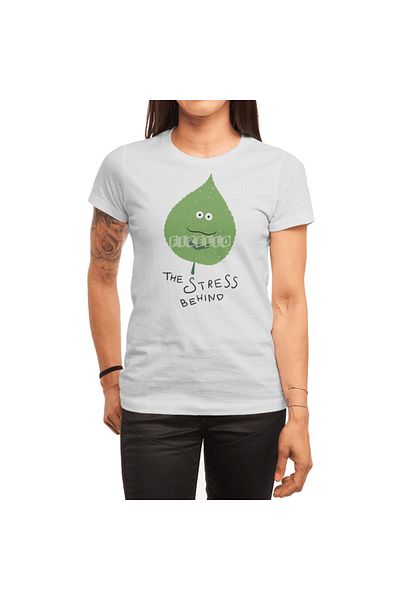 Fizello Leaf The Stress Behind Λευκό μπλουζάκι Unisex για άνδρες και γυναίκες