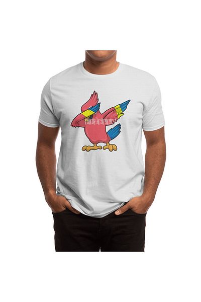 Fizello Λευκό μπλουζάκι Parrot Hip Hop Dance Dab Unisex