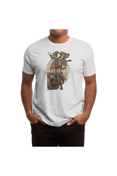 Fizello Anyone Can Play Guitar Unisex Λευκό T-shirt για άνδρες και γυναίκες