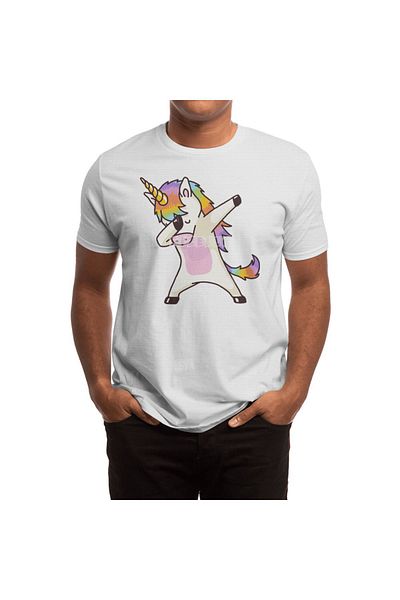 Fizello Unicorn Dabbing Shirt - Hip Hop Magic, ανδρικό και γυναικείο λευκό μπλουζάκι