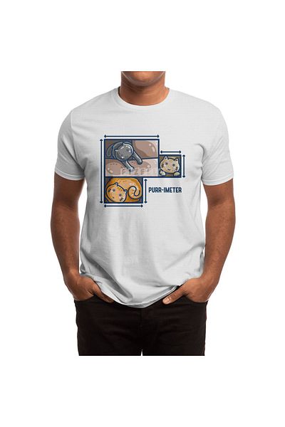 Fizello Tricou alb unisex Purr-imeter Maths Cat Punli pentru bărbați și femei