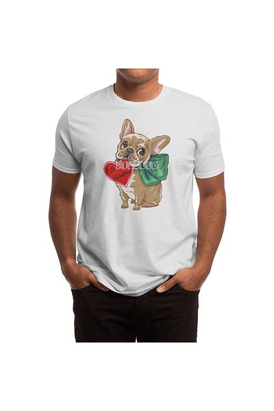 Fizello Be My Valentine Frenchie - Unisex Λευκό T-Shirt