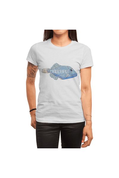 Fizello Πορτοκαλί ριγέ μπλουζάκι Triggerfish για άνδρες και γυναίκες - Unisex Λευκό T-shirt