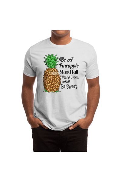 Fizello Be A Pineapple And Stand Tall Λευκό Unisex μπλουζάκι για άνδρες και γυναίκες