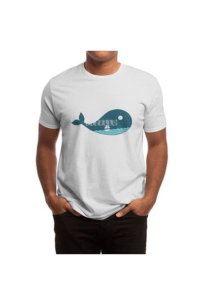 Fizello Λευκό μπλουζάκι Unisex Whale Nature