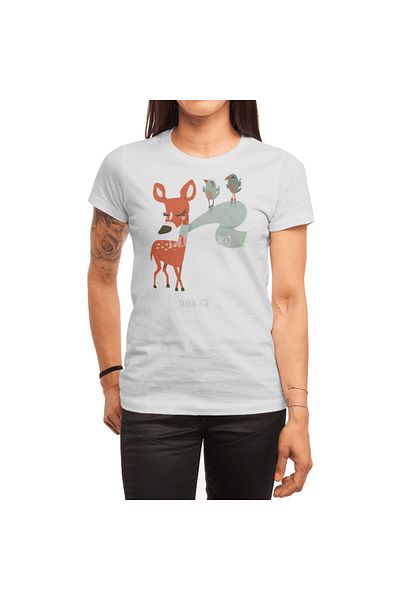 Fizello Λευκό μπλουζάκι Winter Deer Unisex