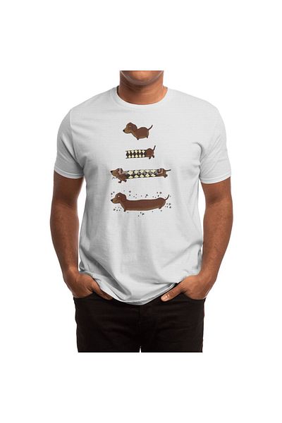 Fizello Μπλουζάκι Perfect με μοτίβο Dachshund - Ανδρικό, Γυναικείο, Unisex Λευκό