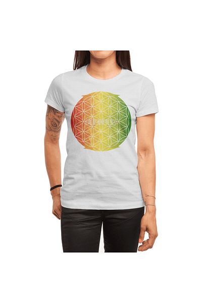 Fizello Λευκό μπλουζάκι Unisex με μοτίβο Rasta Flower Of Life για άνδρες και γυναίκες