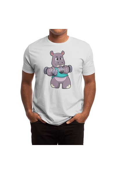 Fizello Λευκό μπλουζάκι Hippo Bodybuilding Dumbbells Unisex