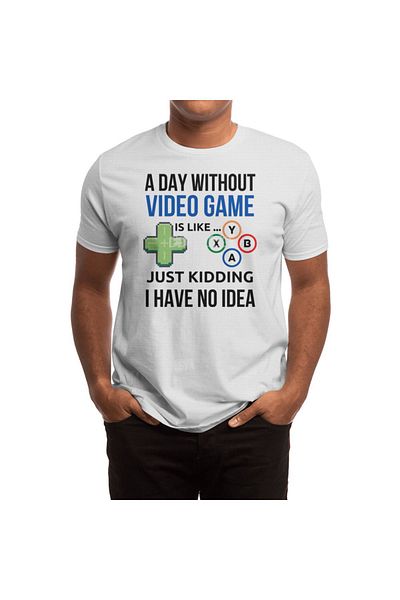 Fizello Λευκό μπλουζάκι Unisex - Γυναικείο μπλουζάκι A Day Without Video Game Joke
